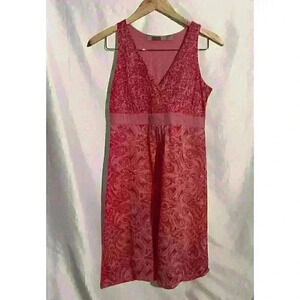 Athleta Las Palmas Dress Womens Small Pink Sleeveless Faux Wrap Lined Stretch